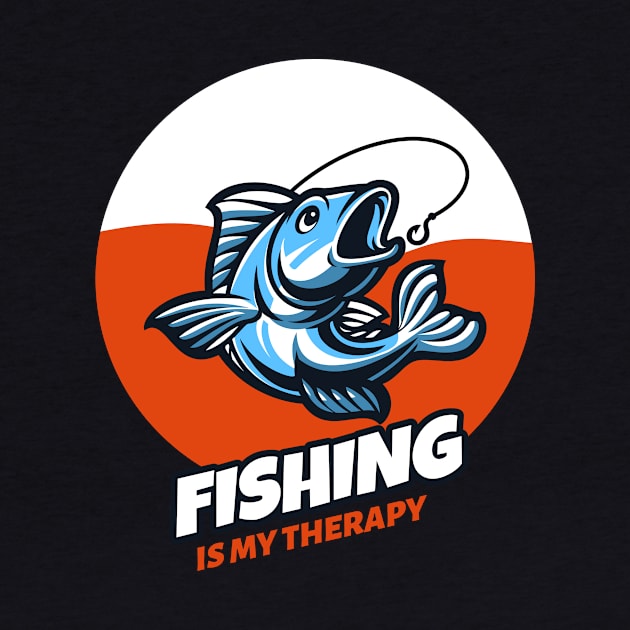 Fishing is my therapy 2 by Cectees